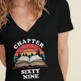Chapter Sixty Nine Book Reading 69th Birthday 69 Year Old Women's Jersey Short Sleeve Deep V-Neck Tshirt Chapter Sixty Nine Book Reading 69th Birthday 69 Year Old Women's Jersey Short Sleeve Deep V-Neck Tshirt