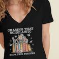 Chasing That Scholastic Book Fair Feeling Apparel Women's Jersey Short Sleeve Deep V-Neck Tshirt Chasing That Scholastic Book Fair Feeling Apparel Women's Jersey Short Sleeve Deep V-Neck Tshirt