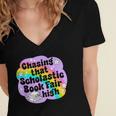 Chasing That Scholastic Book Fair High Book Lovers Women's Jersey Short Sleeve Deep V-Neck Tshirt
