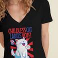 Childless Cat Ladies Vote Kamala Harris Cute Comic Book Cat Women's Jersey Short Sleeve Deep V-Neck Tshirt