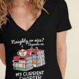 Christmas Book Lovers Naughty Or Nice Women's Jersey Short Sleeve Deep V-Neck Tshirt Christmas Book Lovers Naughty Or Nice Women's Jersey Short Sleeve Deep V-Neck Tshirt