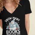 Christmas Reading Snowman So Many Books Men Women Kids Women's Jersey Short Sleeve Deep V-Neck Tshirt