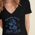 Christmas Snowman Frosted Tales Book Club Women's Jersey Short Sleeve Deep V-Neck Tshirt Christmas Snowman Frosted Tales Book Club Women's Jersey Short Sleeve Deep V-Neck Tshirt