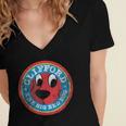 Clifford The Big Red Dog Round Distressed Logo Kids Books Women's Jersey Short Sleeve Deep V-Neck Tshirt