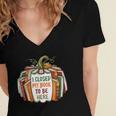 I Closed My Book To Be Here Fall Pumpkin Women's Jersey Short Sleeve Deep V-Neck Tshirt I Closed My Book To Be Here Fall Pumpkin Women's Jersey Short Sleeve Deep V-Neck Tshirt