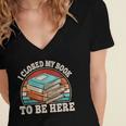 I Closed My Book To Be Here Reading Retro Bookworm Men Women Women's Jersey Short Sleeve Deep V-Neck Tshirt I Closed My Book To Be Here Reading Retro Bookworm Men Women Women's Jersey Short Sleeve Deep V-Neck Tshirt