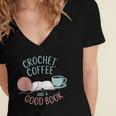 Coffee Crochet Good Book Bookish Yarn Crafter Women's Jersey Short Sleeve Deep V-Neck Tshirt Coffee Crochet Good Book Bookish Yarn Crafter Women's Jersey Short Sleeve Deep V-Neck Tshirt