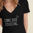 Comic Book Collecting Collector Women's Jersey Short Sleeve Deep V-Neck Tshirt