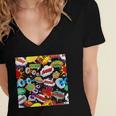 Comic Book Pop Art Modern Fun Women's Jersey Short Sleeve Deep V-Neck Tshirt Comic Book Pop Art Modern Fun Women's Jersey Short Sleeve Deep V-Neck Tshirt