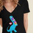 Cool Dinosaur Books Art For Men Women Libarian Book Lover Women's Jersey Short Sleeve Deep V-Neck Tshirt Cool Dinosaur Books Art For Men Women Libarian Book Lover Women's Jersey Short Sleeve Deep V-Neck Tshirt