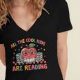 All The-Cool Kids Are Reading Book Lover Librarian Bookworm Women's Jersey Short Sleeve Deep V-Neck Tshirt All The-Cool Kids Are Reading Book Lover Librarian Bookworm Women's Jersey Short Sleeve Deep V-Neck Tshirt