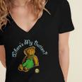 Corduroy Where's My Button Teddy Bear Retro Children's Book Women's Jersey Short Sleeve Deep V-Neck Tshirt Corduroy Where's My Button Teddy Bear Retro Children's Book Women's Jersey Short Sleeve Deep V-Neck Tshirt