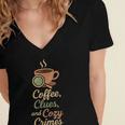 Cozy Crime Club Mystery Reader Bookish Sleuth Women's Jersey Short Sleeve Deep V-Neck Tshirt