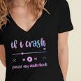 If I Crash Pause My Audiobook Listener Bookish Book Lover Women's Jersey Short Sleeve Deep V-Neck Tshirt If I Crash Pause My Audiobook Listener Bookish Book Lover Women's Jersey Short Sleeve Deep V-Neck Tshirt