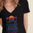 Cruise Ship Vacations Reading Book Lovers Sunset Women's Jersey Short Sleeve Deep V-Neck Tshirt Cruise Ship Vacations Reading Book Lovers Sunset Women's Jersey Short Sleeve Deep V-Neck Tshirt