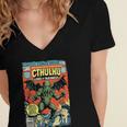 Cthulhu Lord Of Madness Vintage Comic Book Cover Women's Jersey Short Sleeve Deep V-Neck Tshirt Cthulhu Lord Of Madness Vintage Comic Book Cover Women's Jersey Short Sleeve Deep V-Neck Tshirt