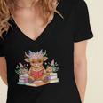 Cute Baby Highland Cow Reading Book Lover Toddler Women's Jersey Short Sleeve Deep V-Neck Tshirt Cute Baby Highland Cow Reading Book Lover Toddler Women's Jersey Short Sleeve Deep V-Neck Tshirt