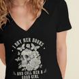 Cute I Buy Her Books And Call Her A Good Girl Book Lover Women's Jersey Short Sleeve Deep V-Neck Tshirt