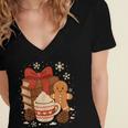 Cute Christmas Books Gingerbread Xmas Book Lover Teacher Women's Jersey Short Sleeve Deep V-Neck Tshirt Cute Christmas Books Gingerbread Xmas Book Lover Teacher Women's Jersey Short Sleeve Deep V-Neck Tshirt