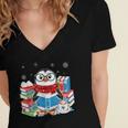 Cute Christmas A Penguin Reading Book Snowflake Hot Teacher Women's Jersey Short Sleeve Deep V-Neck Tshirt Cute Christmas A Penguin Reading Book Snowflake Hot Teacher Women's Jersey Short Sleeve Deep V-Neck Tshirt