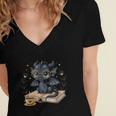 Cute Dragon Books Flower Bookworm Book Lover Women's Jersey Short Sleeve Deep V-Neck Tshirt Cute Dragon Books Flower Bookworm Book Lover Women's Jersey Short Sleeve Deep V-Neck Tshirt