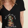 Cute Dragon Reading Book Bookworm Dragon And Books For Women Women's Jersey Short Sleeve Deep V-Neck Tshirt Cute Dragon Reading Book Bookworm Dragon And Books For Women Women's Jersey Short Sleeve Deep V-Neck Tshirt