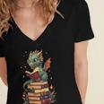 Cute Dragon Reading Book Bookworm Dragons And Books Women's Jersey Short Sleeve Deep V-Neck Tshirt Cute Dragon Reading Book Bookworm Dragons And Books Women's Jersey Short Sleeve Deep V-Neck Tshirt