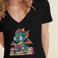Cute Dragon Reading a Book Bookworm For Men Women Kid Women's Jersey Short Sleeve Deep V-Neck Tshirt Cute Dragon Reading a Book Bookworm For Men Women Kid Women's Jersey Short Sleeve Deep V-Neck Tshirt