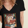 Cute Hedgehog Book Nerd Women's Jersey Short Sleeve Deep V-Neck Tshirt Cute Hedgehog Book Nerd Women's Jersey Short Sleeve Deep V-Neck Tshirt