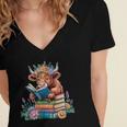 Cute Highland Cow Reading Book Baby Cow Bookworm Women's Jersey Short Sleeve Deep V-Neck Tshirt Cute Highland Cow Reading Book Baby Cow Bookworm Women's Jersey Short Sleeve Deep V-Neck Tshirt