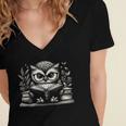 Cute Owl Reading Book Graphic Art Women's Jersey Short Sleeve Deep V-Neck Tshirt Cute Owl Reading Book Graphic Art Women's Jersey Short Sleeve Deep V-Neck Tshirt