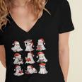 Cute Read More Booooooks Ghost Read More Books Christmas Women's Jersey Short Sleeve Deep V-Neck Tshirt
