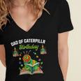 Dad Of Caterpillar Birthday Reading Books Lovers Women's Jersey Short Sleeve Deep V-Neck Tshirt Dad Of Caterpillar Birthday Reading Books Lovers Women's Jersey Short Sleeve Deep V-Neck Tshirt