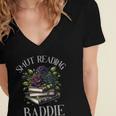 Dark Romance Reader Smutt Book Merch Spicy Books Smut Baddie Women's Jersey Short Sleeve Deep V-Neck Tshirt