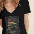 Dark Romance Reader Vintage Floral Book Lover Women's Jersey Short Sleeve Deep V-Neck Tshirt