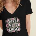 Dark Romance Romantasy Book Lover Shadow Daddy STFUATTDLAGG Women's Jersey Short Sleeve Deep V-Neck Tshirt