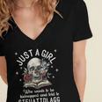 Dark Romance Smutt Book Merch STFUATTDLAGG Good Girl Trigger Women's Jersey Short Sleeve Deep V-Neck Tshirt