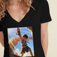 David And Goliath Bible Book Samuel King David Anime Manga Women's Jersey Short Sleeve Deep V-Neck Tshirt David And Goliath Bible Book Samuel King David Anime Manga Women's Jersey Short Sleeve Deep V-Neck Tshirt