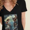 David And Goliath Bible Book Of Samuel King David Comic Women's Jersey Short Sleeve Deep V-Neck Tshirt