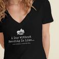 A Day Without Reading Is Like Reading Book Lovers Women's Jersey Short Sleeve Deep V-Neck Tshirt