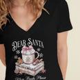 Dear Santa More Book Please Christmas Reading Book Librarian Women's Jersey Short Sleeve Deep V-Neck Tshirt