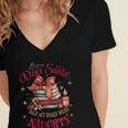 Dear Santa Only My Books Were Naughty Women's Jersey Short Sleeve Deep V-Neck Tshirt Dear Santa Only My Books Were Naughty Women's Jersey Short Sleeve Deep V-Neck Tshirt