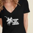 Defend Public Library Support Local Library Book Lover Women's Jersey Short Sleeve Deep V-Neck Tshirt Defend Public Library Support Local Library Book Lover Women's Jersey Short Sleeve Deep V-Neck Tshirt