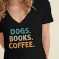 Dogs Books Coffee Book Lover Dogs Coffee Women's Jersey Short Sleeve Deep V-Neck Tshirt Dogs Books Coffee Book Lover Dogs Coffee Women's Jersey Short Sleeve Deep V-Neck Tshirt