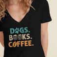 Dogs Books Coffee Reading Book Lover Women's Jersey Short Sleeve Deep V-Neck Tshirt Dogs Books Coffee Reading Book Lover Women's Jersey Short Sleeve Deep V-Neck Tshirt