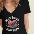 Dogs Books And Yarn Crocheting Women's Jersey Short Sleeve Deep V-Neck Tshirt