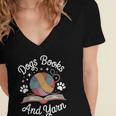 Dogs Books And Yarn Knitter Knitting Women's Jersey Short Sleeve Deep V-Neck Tshirt Dogs Books And Yarn Knitter Knitting Women's Jersey Short Sleeve Deep V-Neck Tshirt