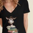 Donkey Reading Book Read Books Be Kind Stay Weird Librarian Women's Jersey Short Sleeve Deep V-Neck Tshirt Donkey Reading Book Read Books Be Kind Stay Weird Librarian Women's Jersey Short Sleeve Deep V-Neck Tshirt