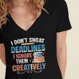 Don’t Sweat Deadlines Book Writer Author Writing Novelist Women's Jersey Short Sleeve Deep V-Neck Tshirt Don’t Sweat Deadlines Book Writer Author Writing Novelist Women's Jersey Short Sleeve Deep V-Neck Tshirt