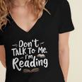 Don't Talk To Me I'm Reading Minimalist Book Lover Women's Jersey Short Sleeve Deep V-Neck Tshirt